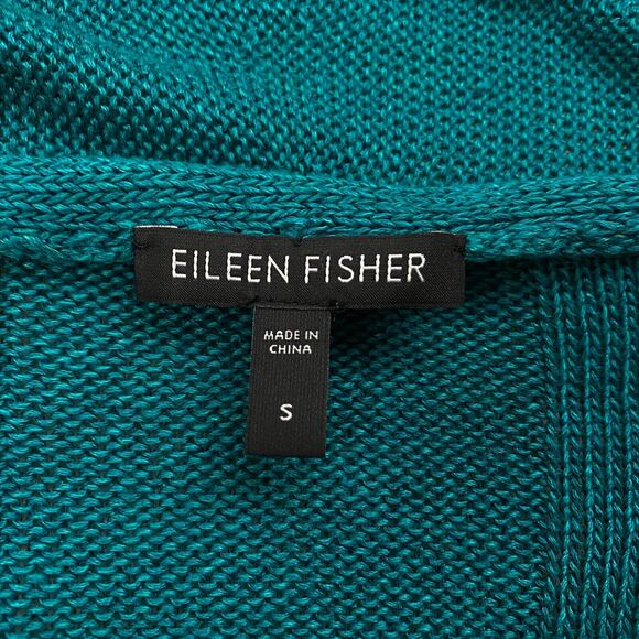 Eileen Fisher Cardigan Sweater Womens Small Linen Silk Blend Open Front Summer S - Picture 8 of 9